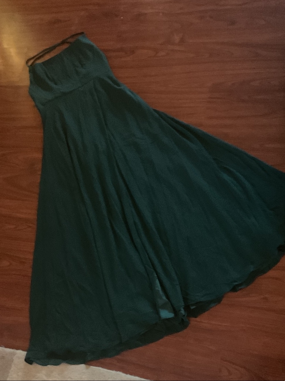 SHEIN Emerald Green adjustable strap lined Maxi Dress w zipper in back